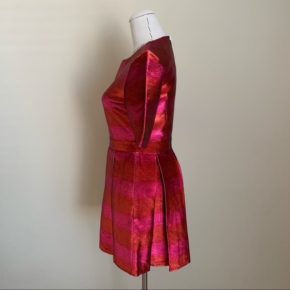 Markus Lupfer Metallic Stripe Party Fun Dress - Picture 4 of 9